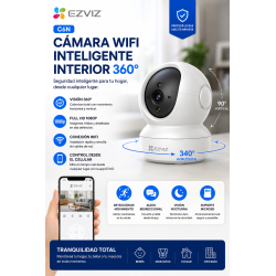 Camara Wifi Ezviz 360 Interior Vision Nocturna Full Hd - C6N