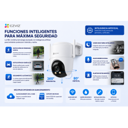EZVIZ H8c Pro 2K - Cámara Wi-Fi Exterior 360° con Visión Nocturna en Color