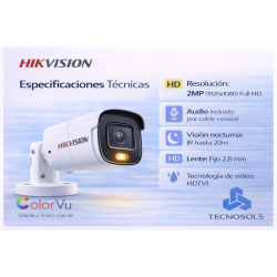 Cámara Hikvision 2mp Ds-2ce16d0t-lpfs Con Audio Dual Light