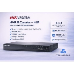 Dvr 8 Canales 5 En 1 Audio Bnc Ds-7208hghi-m1