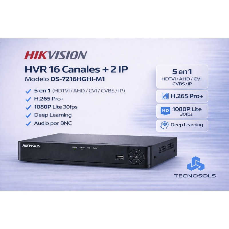 Dvr 16 Canales 1080p Lite Ds-7216hghi-m1 Hikvision