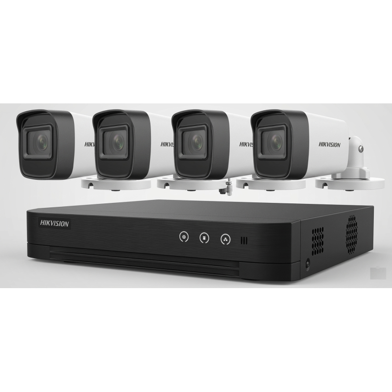 Kit Seguridad Hikvision Dvr 4 Ch + 4 Cámaras Full Hd Ext