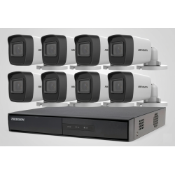 Kit Seguridad Hikvision Dvr 8 Ch + 8 Cámaras Full Hd Ext