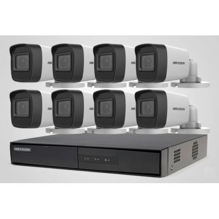 Kit Seguridad Hikvision Dvr 8 Ch + 8 Cámaras Full Hd Ext