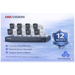 Kit Seguridad Hikvision Dvr 8 Ch + 8 Cámaras Full Hd Ext