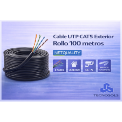 Cable Utp Cat5 Ext. 100m Netquality 4 Pares Numerado Cctv