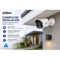 Camara Exterior Dahua 1080p Con Microfono Dual Light HFW1200CLP-IL-A