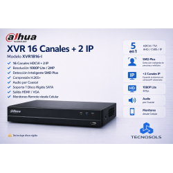 Dvr Dahua 16 Canales Xvr Full Hd Smd Audio +2 Ip